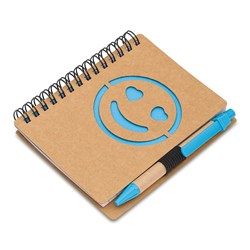 Obrázky: Poznámkový blok SMILE s perem, modrá