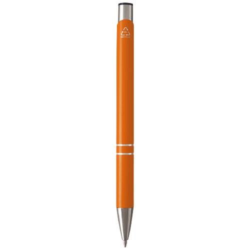 Obrázky: Kuličkové pero Moneta z recykl. hliníku, oranžové, Obrázek 2