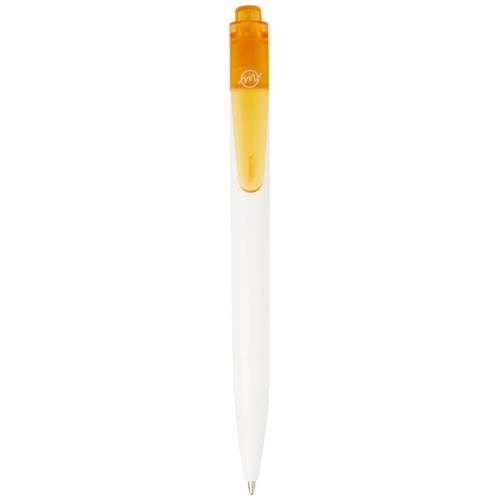 Obrázky: Oranžovo-bílé kul.pero z plastu recykl. z oceánu