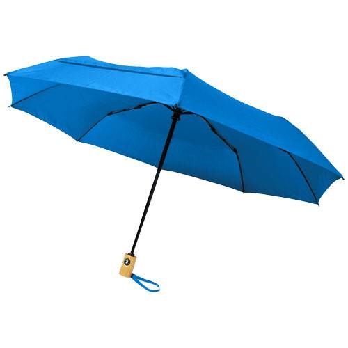 Obrázky: Automatický skládací deštník, rec. PET, modrý, Obrázek 1