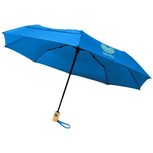Obrázky: Automatický skládací deštník, rec. PET, modrý, Obrázek 6