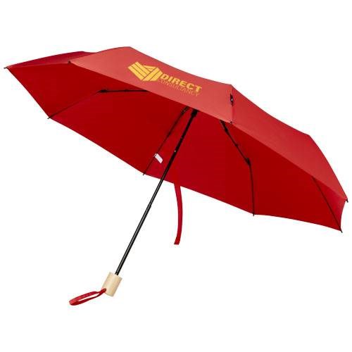 Obrázky: Skládací rPET větru odolný deštník, červený, Obrázek 7