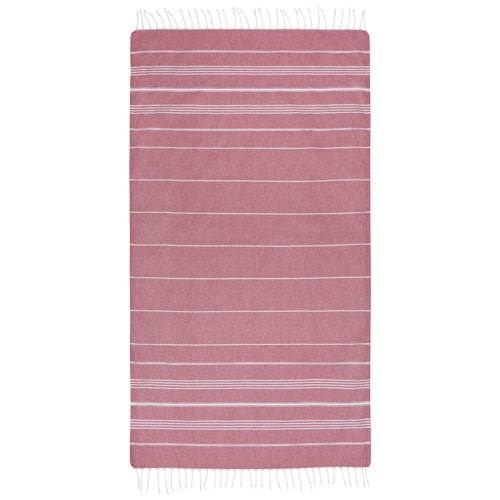 Obrázky: Červený bavlněný ručník hammam 100 x 180 cm, Obrázek 3