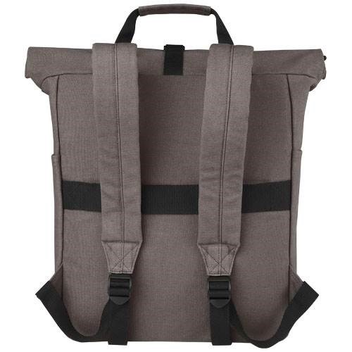 Obrázky: Šedý batoh na notebook z recyk. plátna GRS, 15 l, Obrázek 2