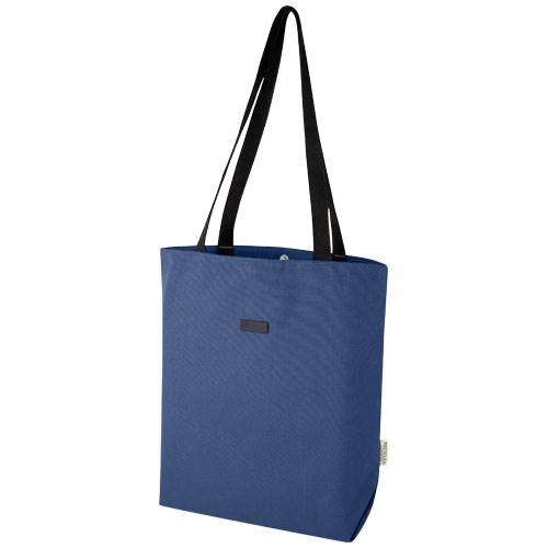 Obrázky: Modrá všestranná nákupní taška z recykl. plátna
