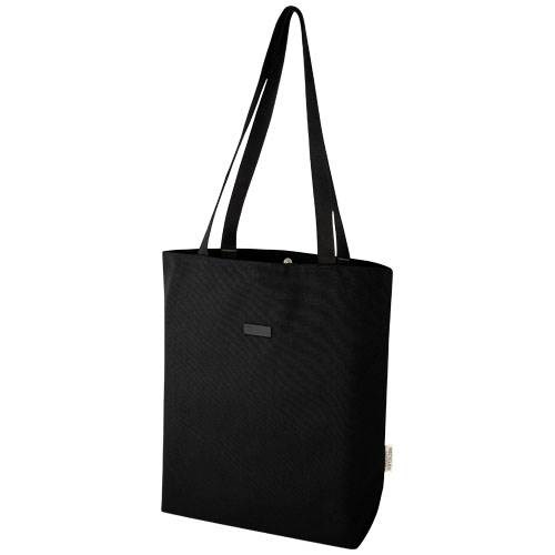 Obrázky: Černá všestranná nákupní taška z recykl. plátna, Obrázek 1