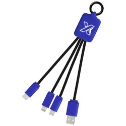 Obrázky: Modrý prosvětlený kabel SCX se čtyřmi konektory