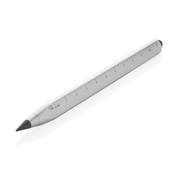 Obrázky: Nekonečná víceúčelová tužka z rec.hliníku, stříbrná, Obrázek 1
