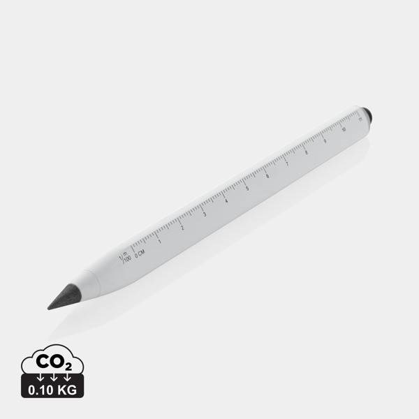 Obrázky: Nekonečná víceúčelová tužka z rec.hliníku, bílá, Obrázek 10