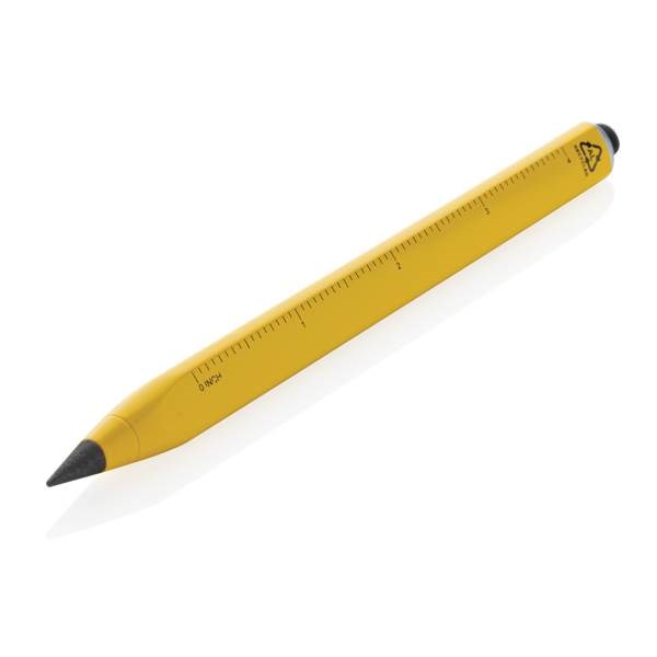 Obrázky: Nekonečná víceúčelová tužka z rec.hliníku, žlutá, Obrázek 2