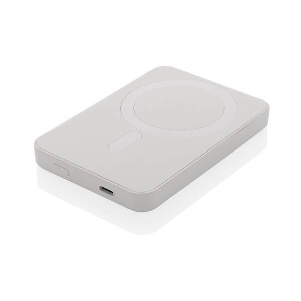Obrázky: Bílá bezdrátová powerbanka 5000mAh Magnetix