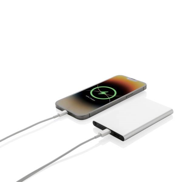 Obrázky: Stříbr. powerbanka 4000mAh z rec.plastu a hliníku, Obrázek 2