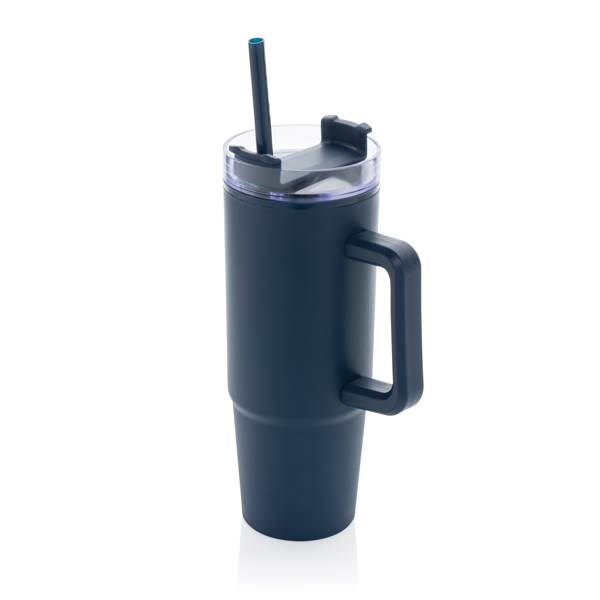 Obrázky: Modrý termohrnek s uchem Tana 900ml z rec. plastu, Obrázek 1