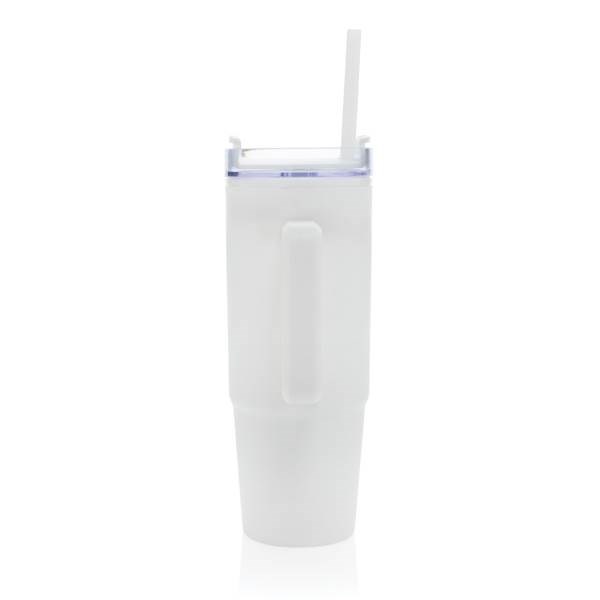 Obrázky: Bílý termohrnek s uchem Tana 900ml, rec. plast, Obrázek 5