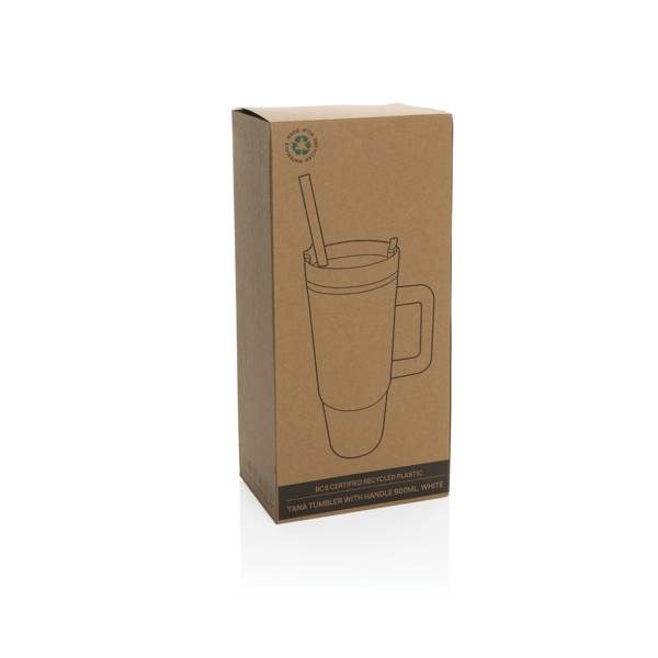 Obrázky: Bílý termohrnek s uchem Tana 900ml, rec. plast, Obrázek 9