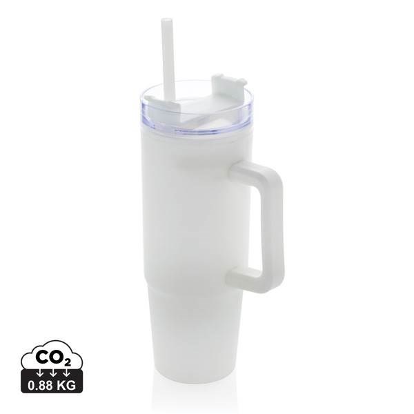Obrázky: Bílý termohrnek s uchem Tana 900ml, rec. plast, Obrázek 10
