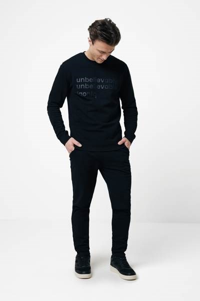 Obrázky: Unisex mikina Zion 340 z rec. bavlny, černá 5XL, Obrázek 4