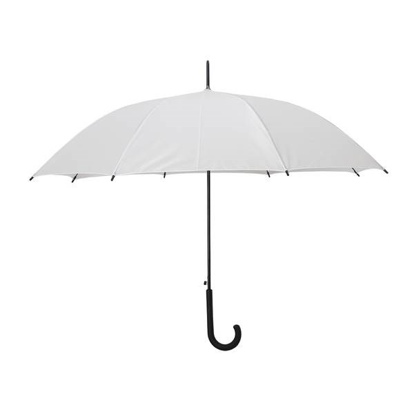 Obrázky: Bílý automatický deštník se zahnutou rukojetí, Obrázek 2