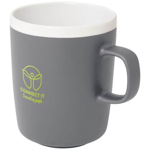 Obrázky: Šedý keramický hrnek 310ml s bílým okrajem, Obrázek 4