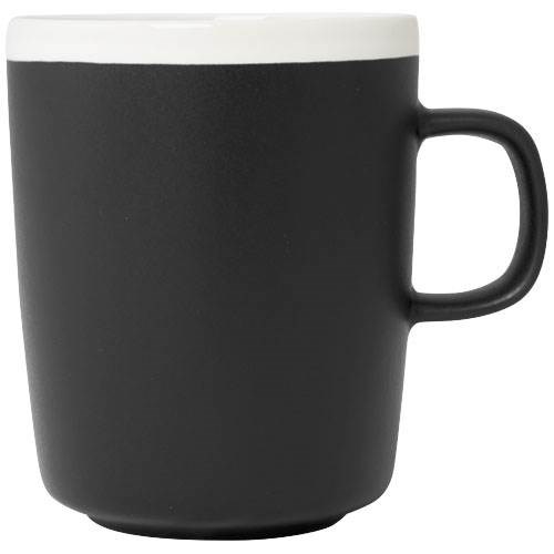 Obrázky: Černý keramický hrnek 310ml s bílým okrajem, Obrázek 5