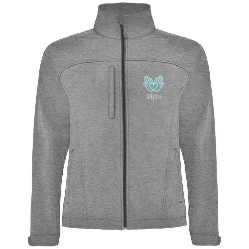 Obrázky: Šedá unisex softshellová bunda Rudolph XL, Obrázek 3