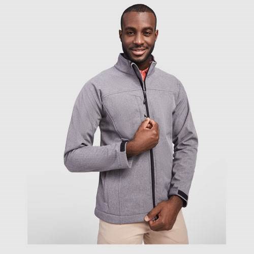 Obrázky: Šedá unisex softshellová bunda Rudolph XL, Obrázek 4
