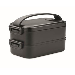 Obrázky: Černý dvoupatr. recykl. box na oběd s madlem