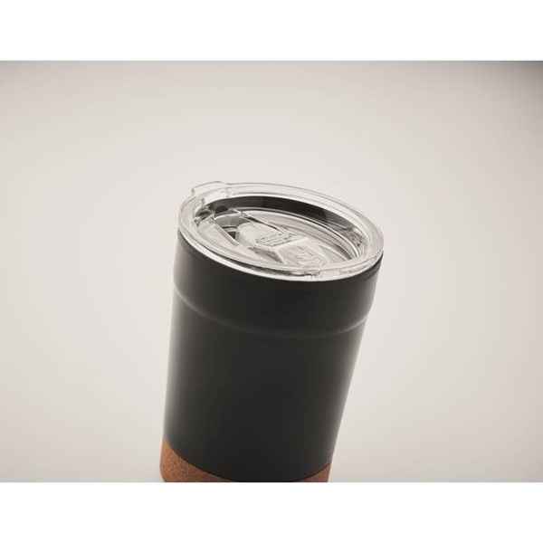 Obrázky: Černý dvoustěnný hrnek 300 ml s posuvným otvorem, Obrázek 4