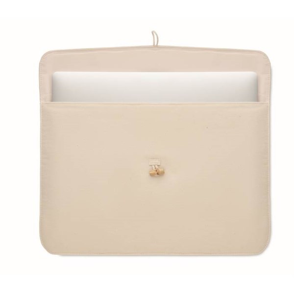 Obrázky: Bílé pouzdro na notebook z bavlny 220 g/m², Obrázek 2