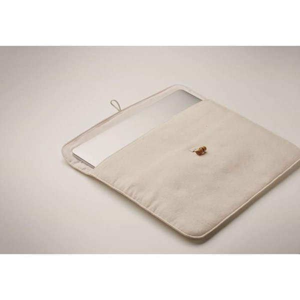 Obrázky: Bílé pouzdro na notebook z bavlny 220 g/m², Obrázek 3