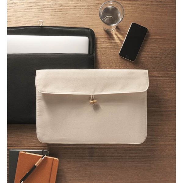 Obrázky: Bílé pouzdro na notebook z bavlny 220 g/m², Obrázek 5