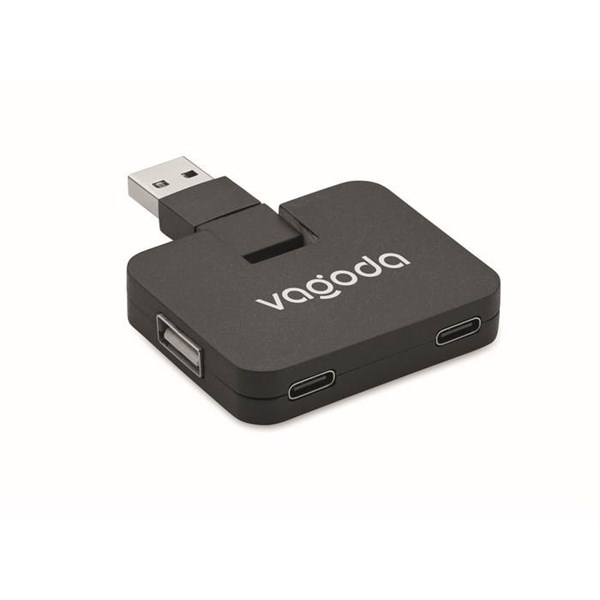 Obrázky: 4portový USB rozbočovač, černý, Obrázek 6