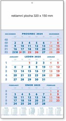 Obrázky: Tříměsíční nástěnný kalendář modrý STANDARD