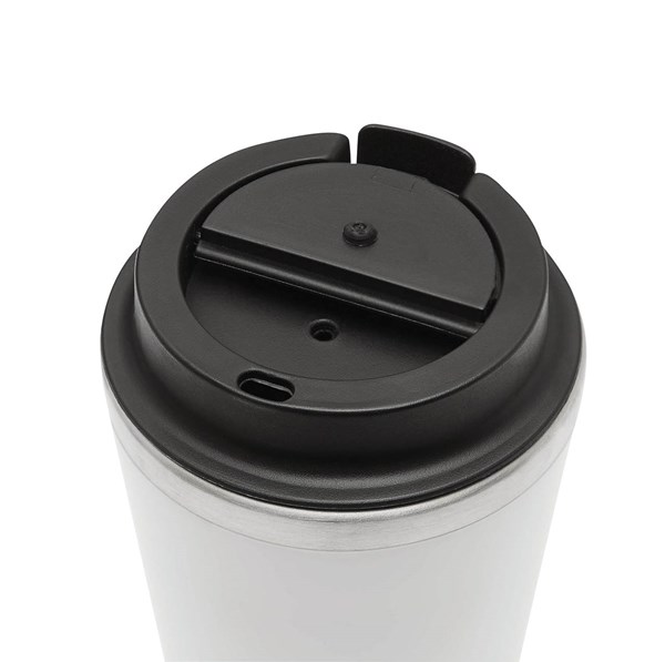 Obrázky: Dvoustěnný termohrnek 350ml nerez/plast bílý, Obrázek 5