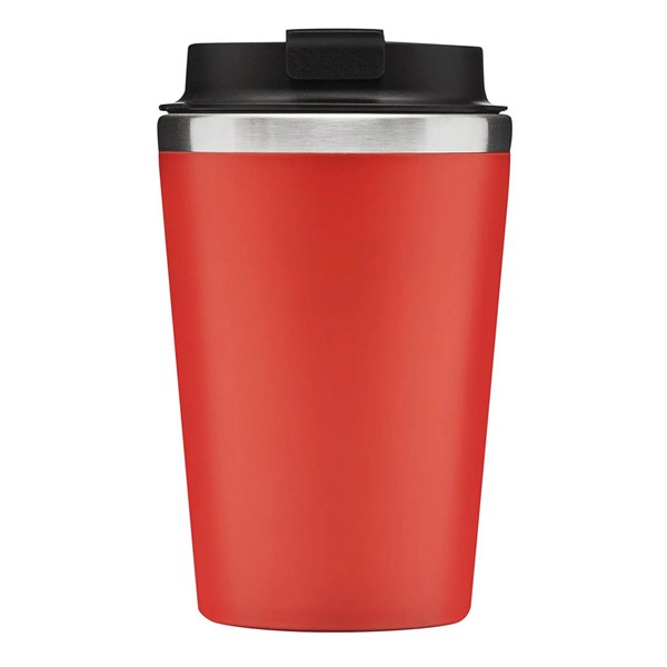 Obrázky: Dvoustěnný termohrnek 350ml nerez/plast červený, Obrázek 2