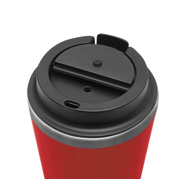 Obrázky: Dvoustěnný termohrnek 350ml nerez/plast červený, Obrázek 5
