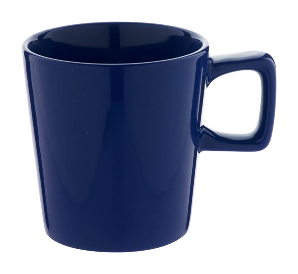 Obrázky: Lesklý t.modrý keram. hrnek v kraft. krabičce 280ml