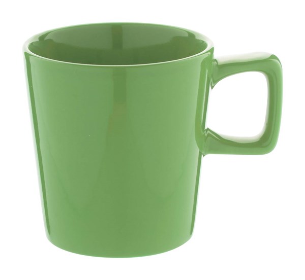 Obrázky: Lesklý zelený keram. hrnek v kraft. krabičce 280ml