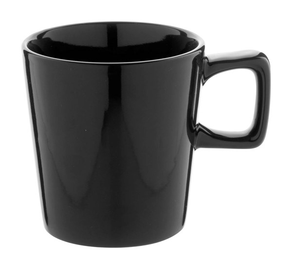 Obrázky: Lesklý černý keram. hrnek v kraft. krabičce 280ml