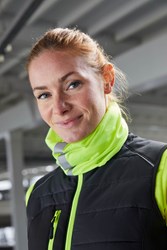 Obrázky: Žlutá bandana-šátek/nákrčník/čepice s refl. pruhem