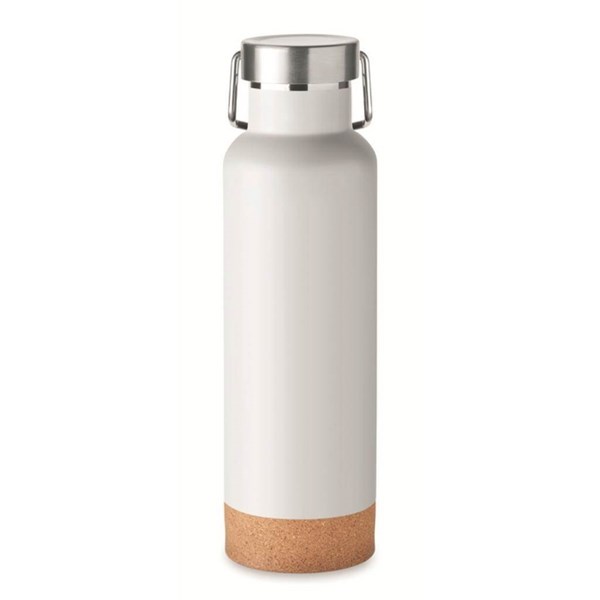 Obrázky: Bílá dvoustěnná recyklo. nerez termoska 500 ml