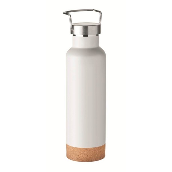 Obrázky: Bílá dvoustěnná recyklo. nerez termoska 500 ml, Obrázek 2