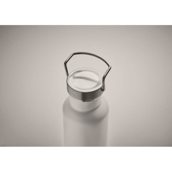 Obrázky: Bílá dvoustěnná recyklo. nerez termoska 500 ml, Obrázek 5