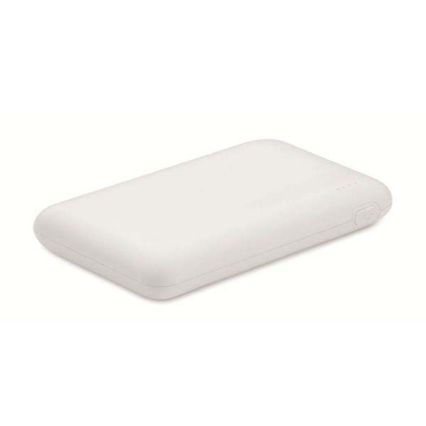 Obrázky: Powerbanka 5000 mAh z recykl. ABS, bílá, Obrázek 2