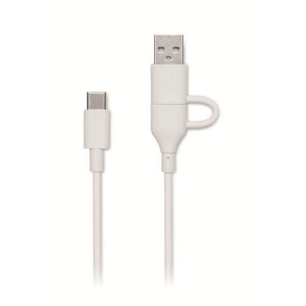 Obrázky: Powerbanka 5000 mAh z recykl. ABS, bílá, Obrázek 6