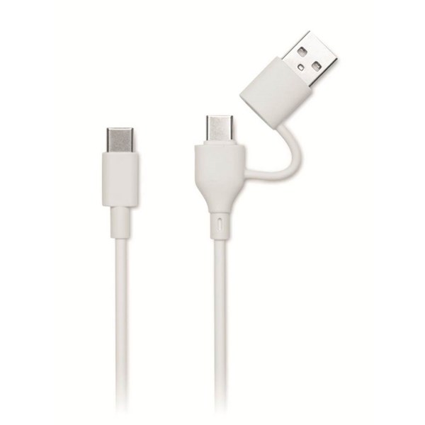 Obrázky: Powerbanka 5000 mAh z recykl. ABS, bílá, Obrázek 7