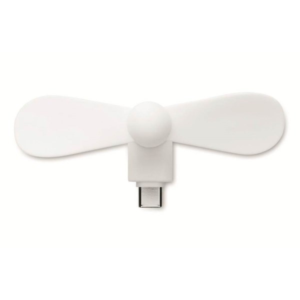 Obrázky: Přenosný ventilátor USB-C pro chytré telefony, bílá, Obrázek 3