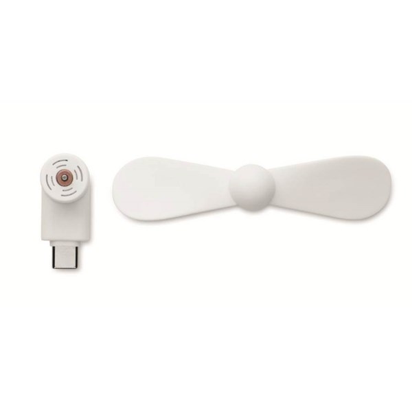 Obrázky: Přenosný ventilátor USB-C pro chytré telefony, bílá, Obrázek 6