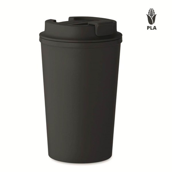 Obrázky: Černý kelímek ze 100% PLA kukuřice, 350ml
