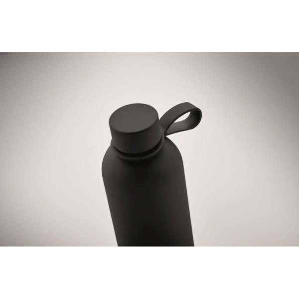 Obrázky: Černá termoska 500ml z rec. oceli s pogum.povrchem, Obrázek 2
